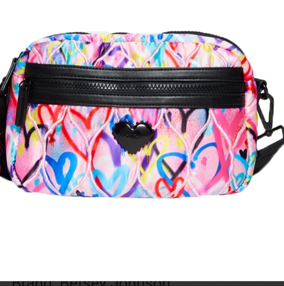 Betsey Johnson Graffiti Hearts Crossbody Bag